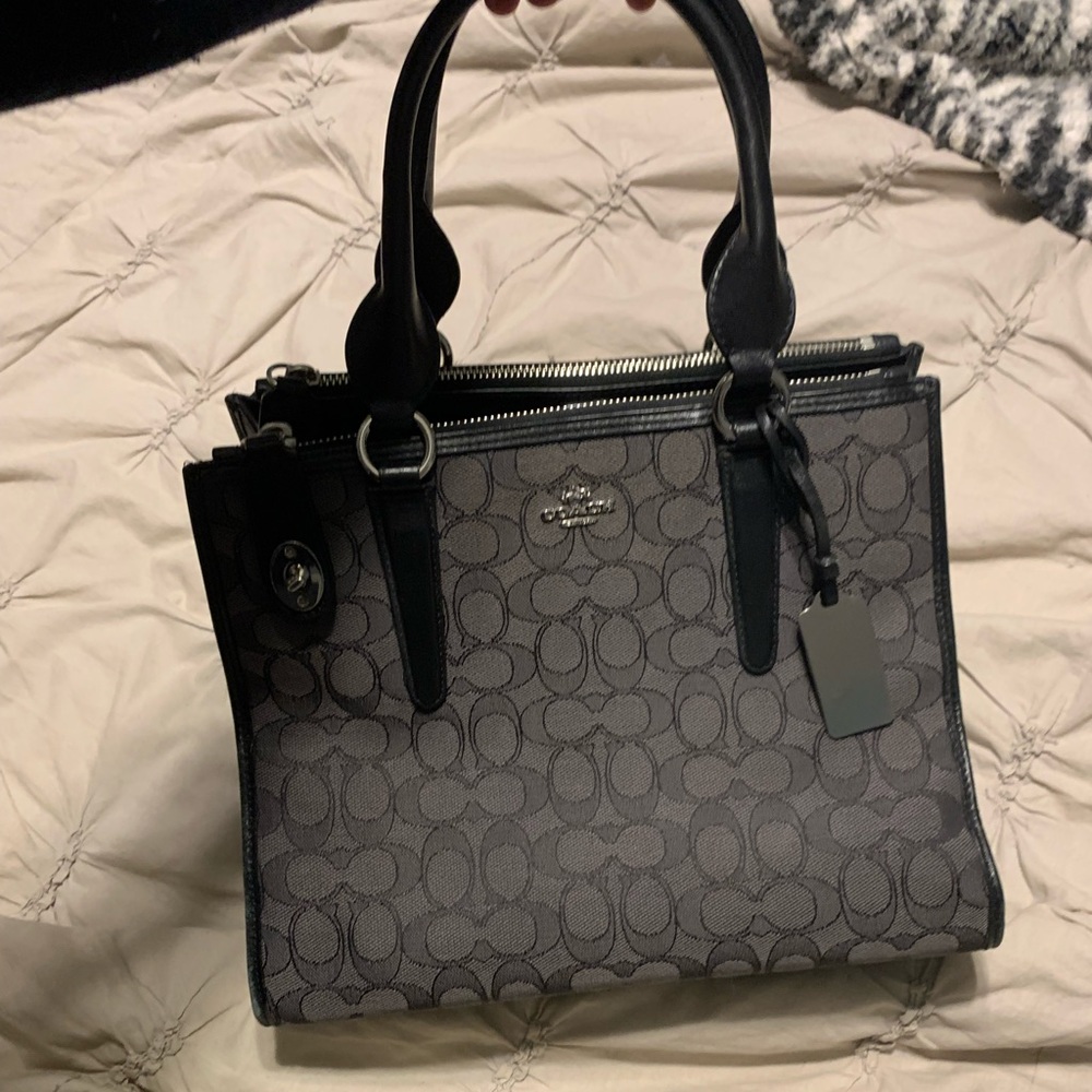 Coach Crosby monogram black tote bag